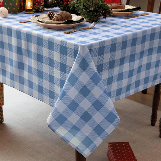 Waterproof Checkered Tablecloth Fabric - Rectangle 58x84 Inch Classic Gingham Buffalo Plaid Table Cloth for Indoor/Outdoor Use - Washable Table Cover for Kitchen, BBQs, and Parties