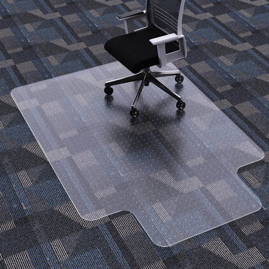 FuturHydro Desk Chair Mat for Flat to Low Pile Carpets, 45" x 53" Clear Office Home Floor Protector Mat, Transparent Mats for Office, Home and Gaming Floors (with Lip)