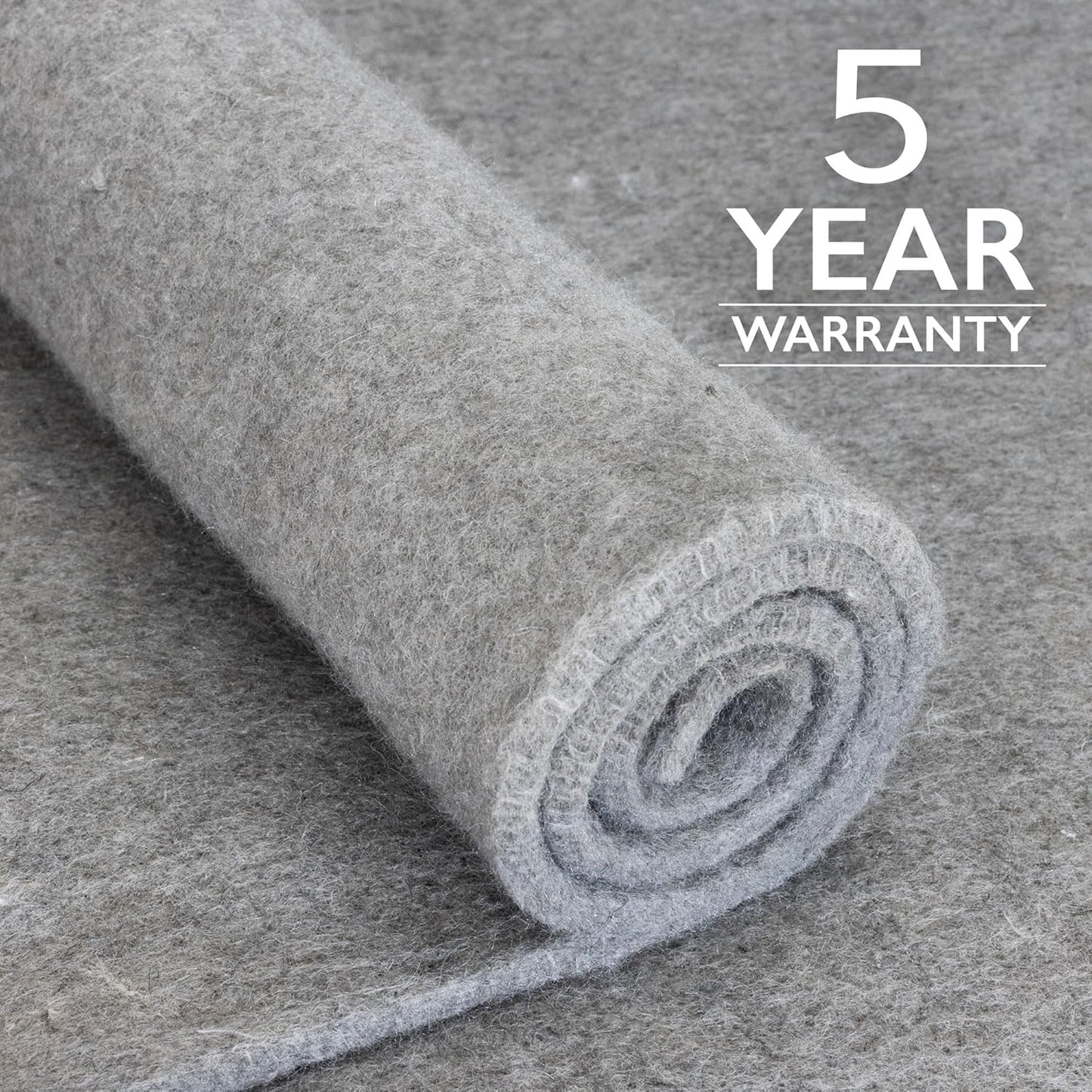 RUGPADUSA - Eco-Plush - 5'x7' - 1/4" Thick - 100% Felt - Premium Cushioned Rug Pad - Available in 3 Thicknesses, Many Custom Sizes