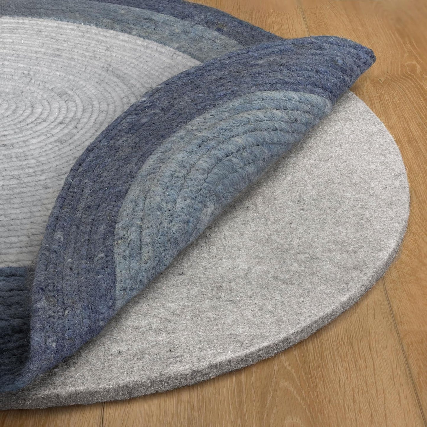 RUGPADUSA - Eco-Plush - 8' Round - 1/2" Thick - 100% Felt - Luxurious Cushioned Rug Pad - Available in 3 Thicknesses, Many Custom Sizes