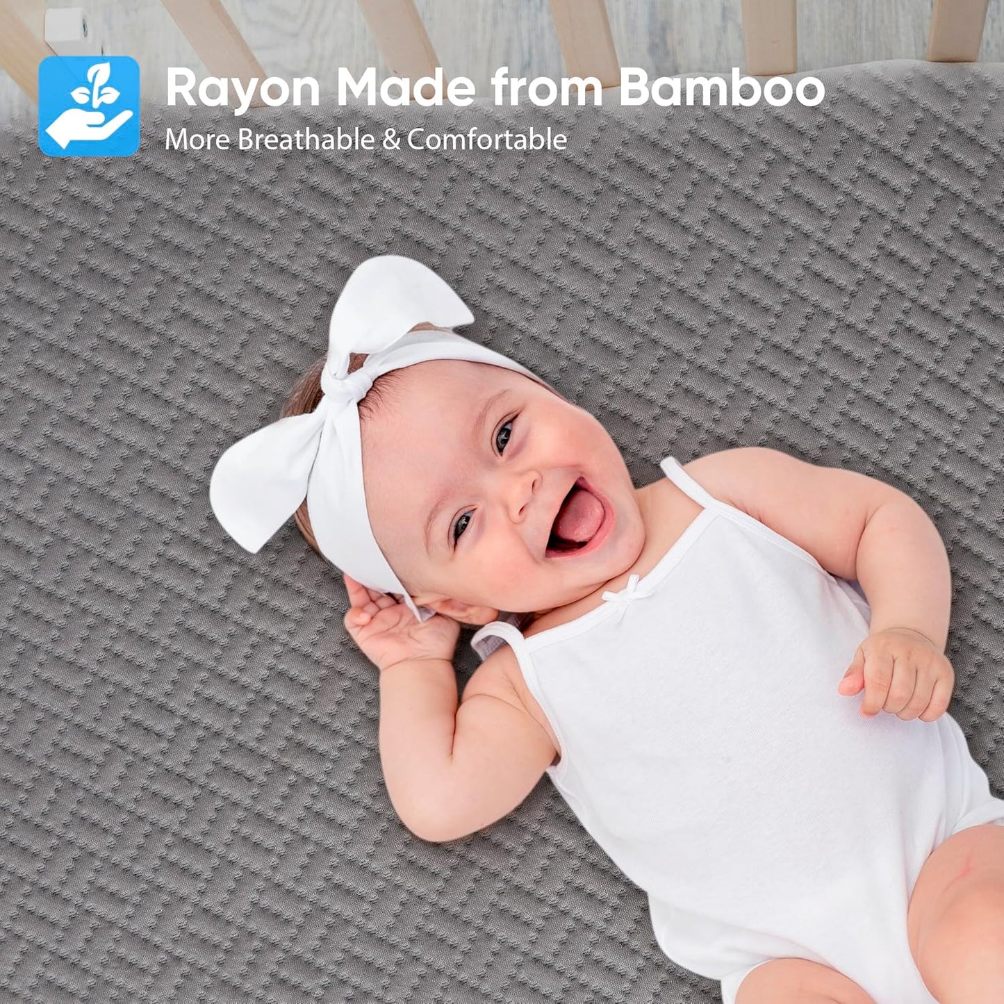 Hanherry 100% Waterproof Mattress Protector Twin XL Size - Grey, Mattress Cover 3D Air Fabric Cooling Mattress Pad Cover Smooth Soft Breathable Noiseless, 8''-21'' Deep Pocket