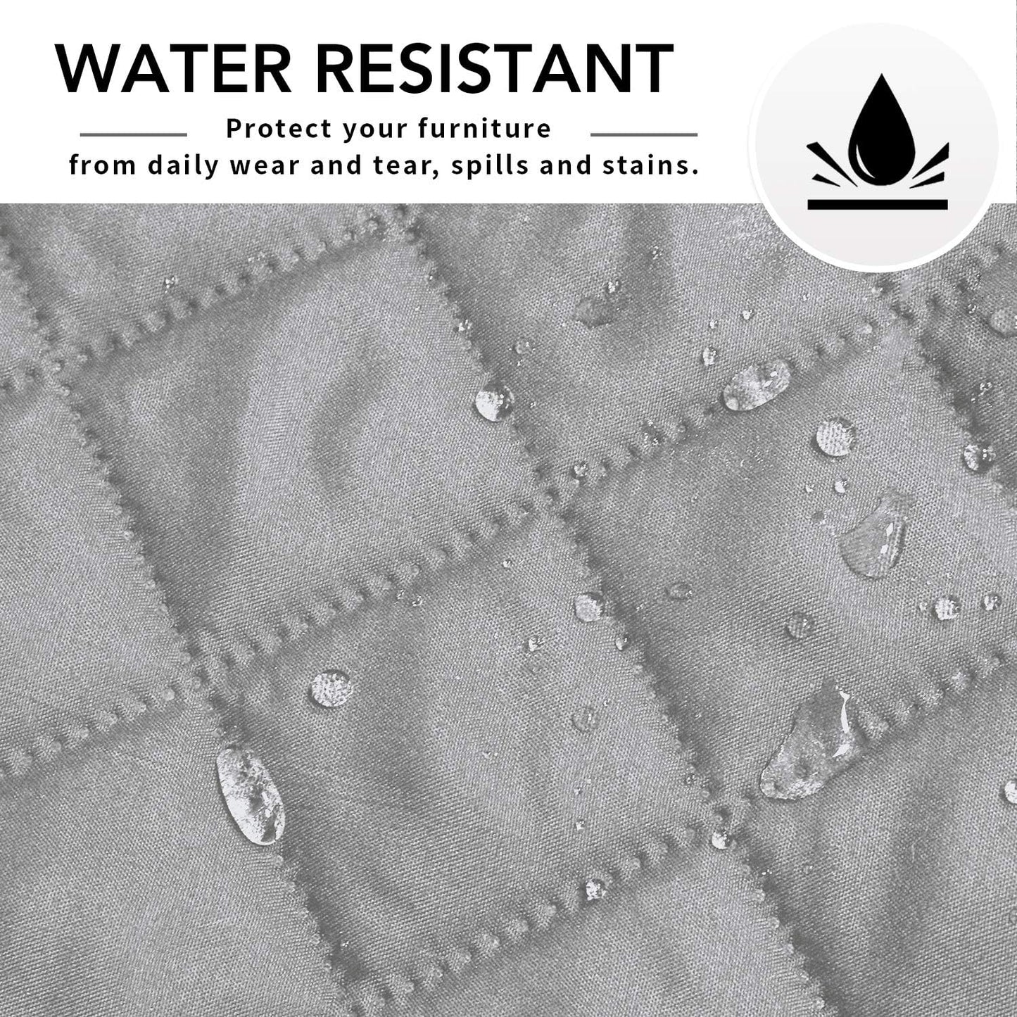 Easy-Going Sofa Slipcover L Shape Sofa Cover Sectional Couch Cover Furniture Protector Mat for Pets Dog Cat (Large,Light Gray/Light Gray)