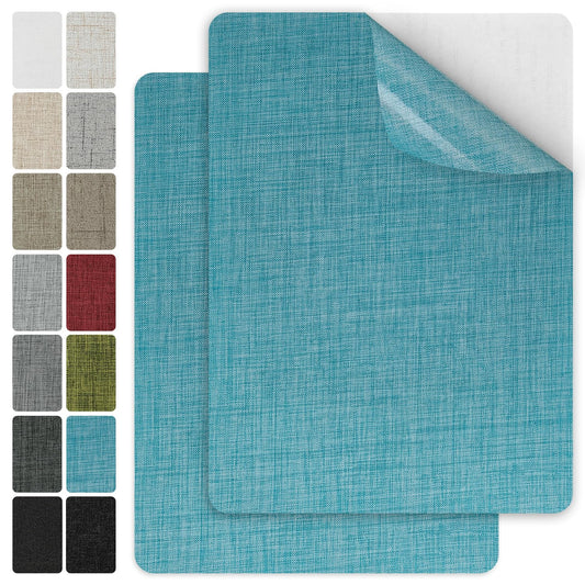 J.CARP 2Pcs Linen Repair Patches, Large Self-Adhesive Fabric Patch for Sofas, Couch, Furniture, Car Seats (8 * 11 inches-2PCS Blue)