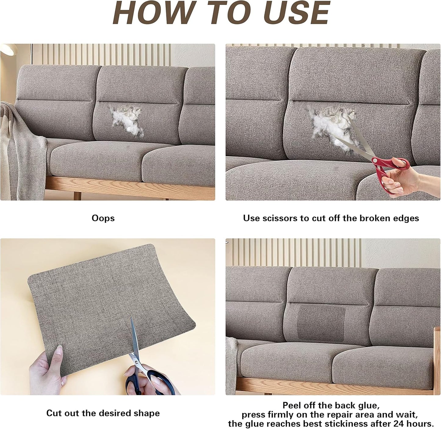 Fine Linen Repair Patches, Self-Adhesive Linen Fabric Patches, 8X11 inch 2 PCS, Multi Color, Can be Used for Linen Sofa Repair and Linen Clothes Repair(Gray Green,8" x 11"-2PCS)