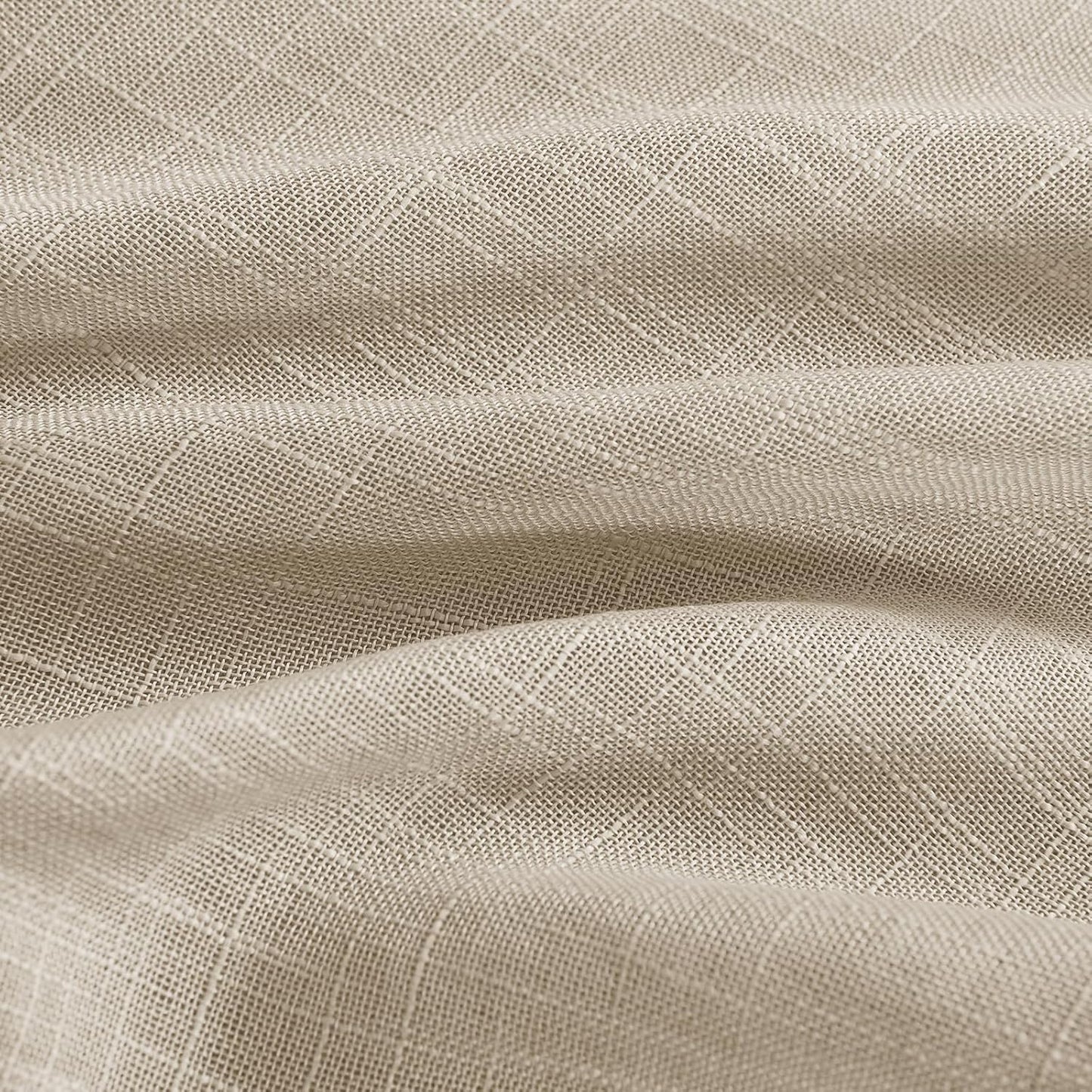 NICETOWN Sheer Door Panel Curtain - Semi Voile Linen Weave French Door Decor Privacy Protection Window Curtain for Sliding/Patio (W52 x L72, 1 Tie Backs + 1 Panel, Taupe)