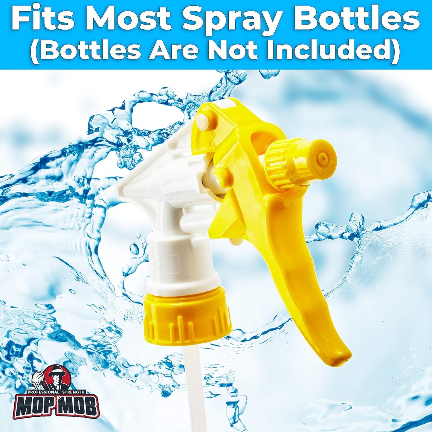 Leak-Free, Chemical Resistant Spray Head 5 Pk Industrial Spray Heads Only (No Bottles) for Auto/Car Detailing, Window Cleaning and Janitorial Supply. Heavy Duty Low-Fatigue Trigger and Nozzle.