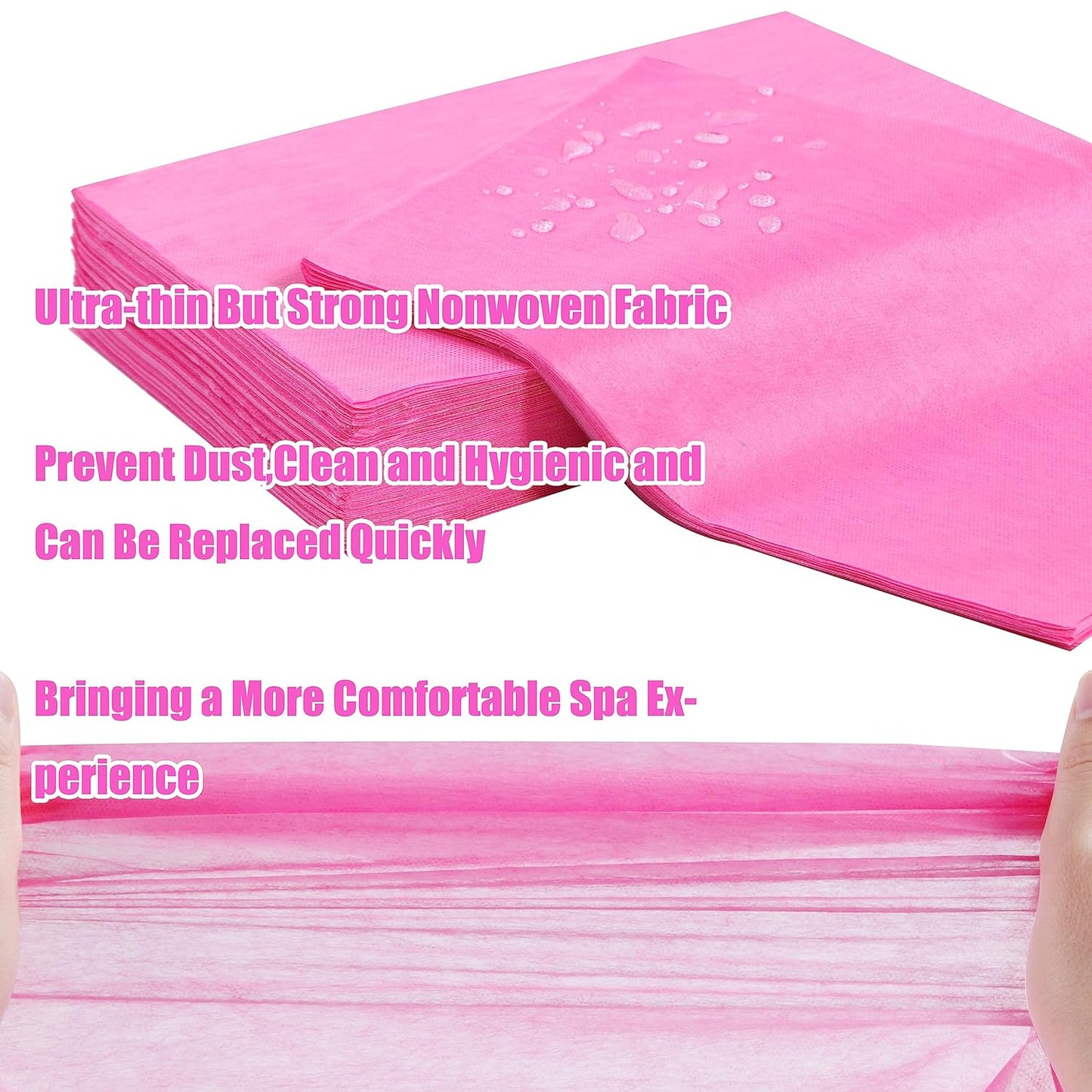 Disposable Bed Sheets for Massage Table 100 Pcs 31" x 71" Waterproof Massage Table Sheets Soft Non Woven Fabric SPA Massage Table Bed Cover Breathable for Beauty Tattoos Waxing Travel (Pink)
