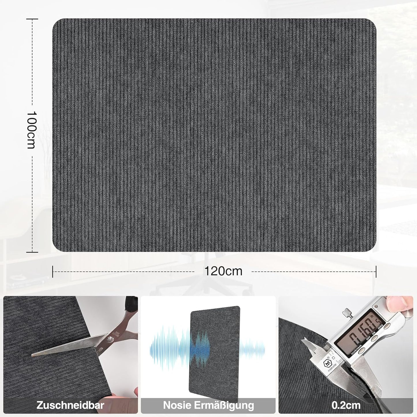 Placoot Desk Chair Mat for Hardwood Floor & Tile 55"x35" Office Chair Mat for Rolling Chairs Large Anti-Slip-Recyclable Material Computer Chair Mat Rug for Office/Home