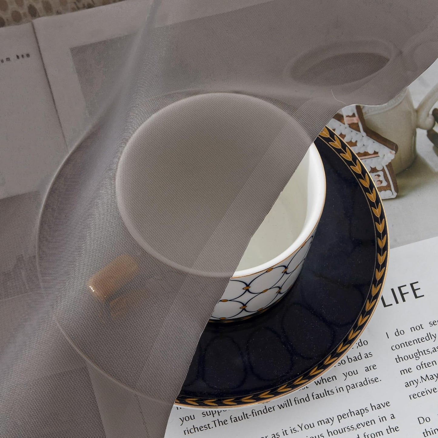 Chyhomenyc Chocolate Brown Sheer Curtains 78 Inches Long 2 Panels Set for Living Room, Light Filtering Voile Lightweight Bedroom Curtains, Rod Pocket Solid Window Treatment Drapes, Each 42W x 78L