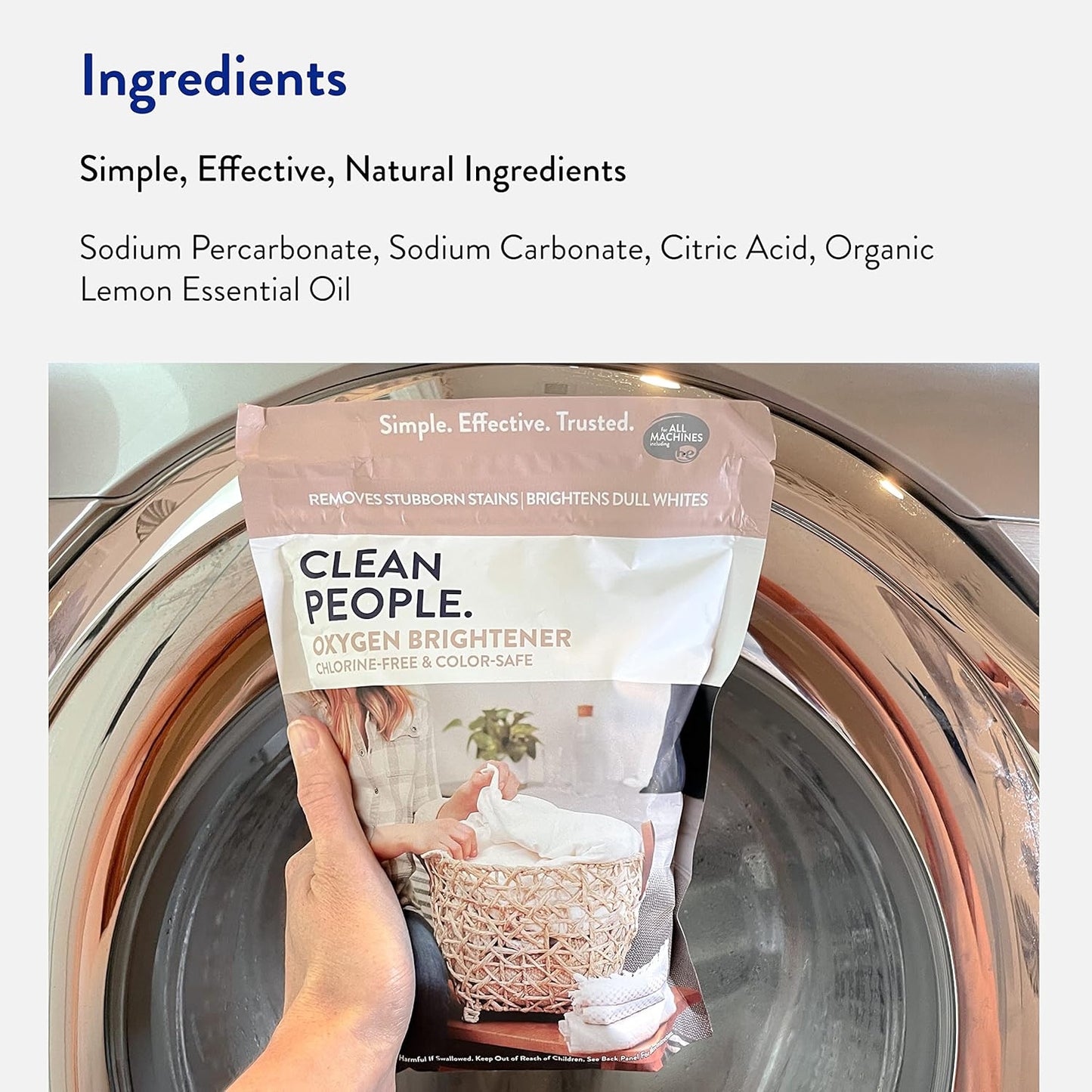 The Clean People Oxygen Brightener Stain Remover | Bleach Alternative, Simple Ingredients, Brightens Dull Whites AND Colors | 79 oz 2 Pack