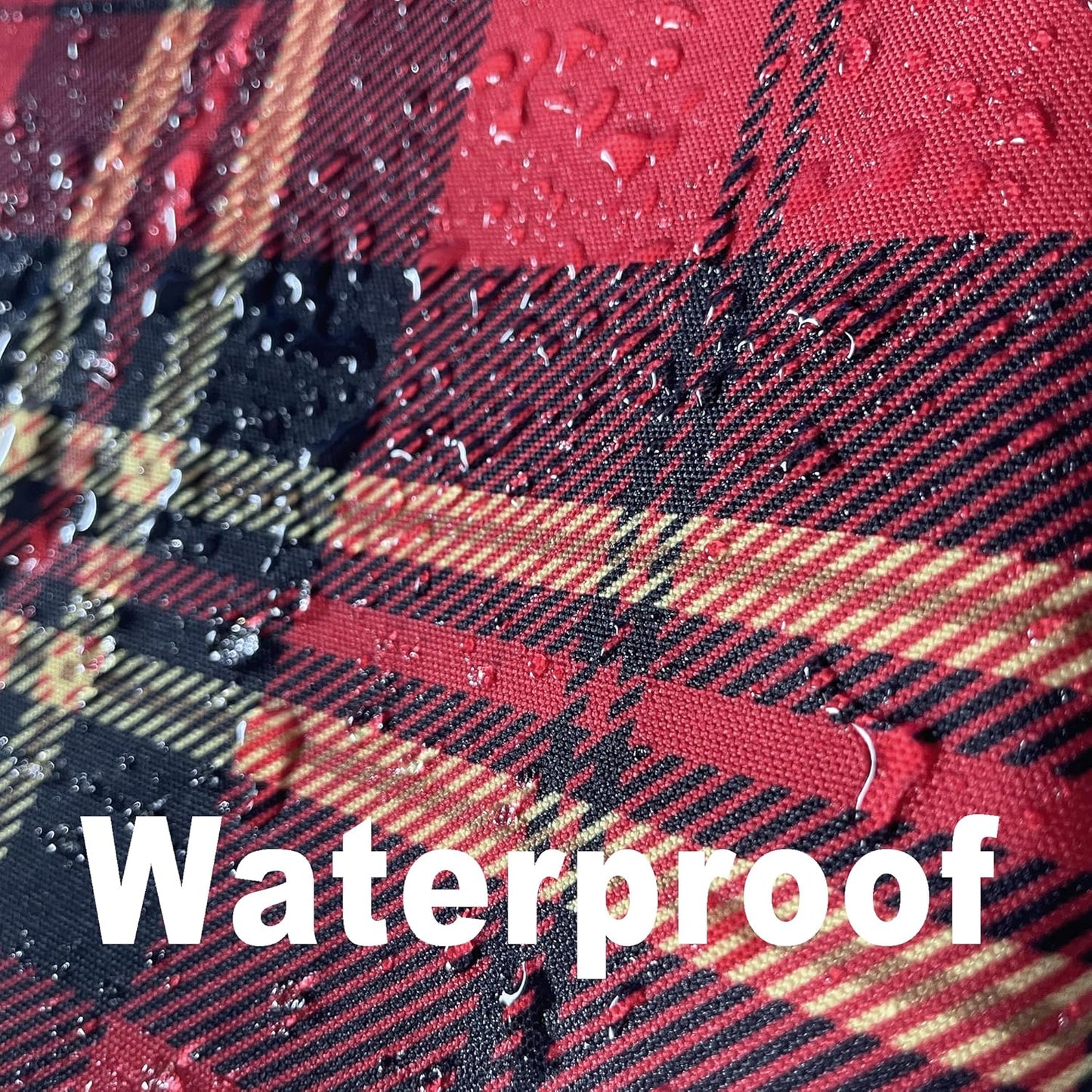 Red Tartan Waterproof Plaid Christmas Tablecloth Fabric - Square 58x58 Inch Classic Gingham Checker Holiday Table Cloth for Indoor Use - Xmas Table Cover for Picnics, BBQs, and Parties