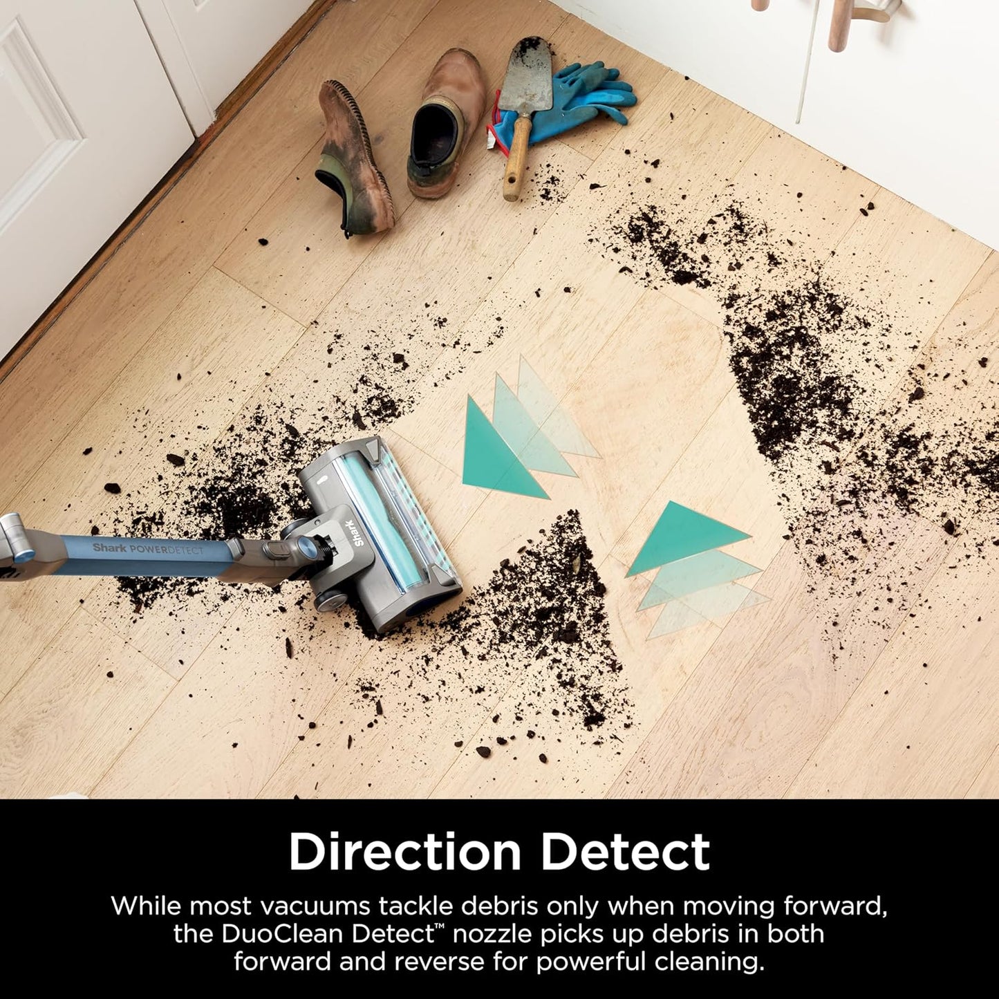 Shark PowerDetect Cordless Stick Vacuum, Powerful Suction, HEPA Filtration, Carpet & Hard Floor, Portable, Stick Vacuum for Pet Hair, Java Ice Blue, IP1255