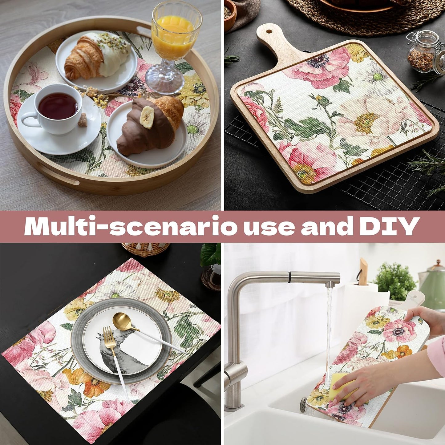 Shelf Liner for Kitchen Cabinets Non-Adhesive,Cabinet Liner for Shelves Non Slip Drawer Liner,Waterproof Kitchen Drawer Liners,Cupboard Liners for Cabinets Easy to Clean (12In x 10FT)