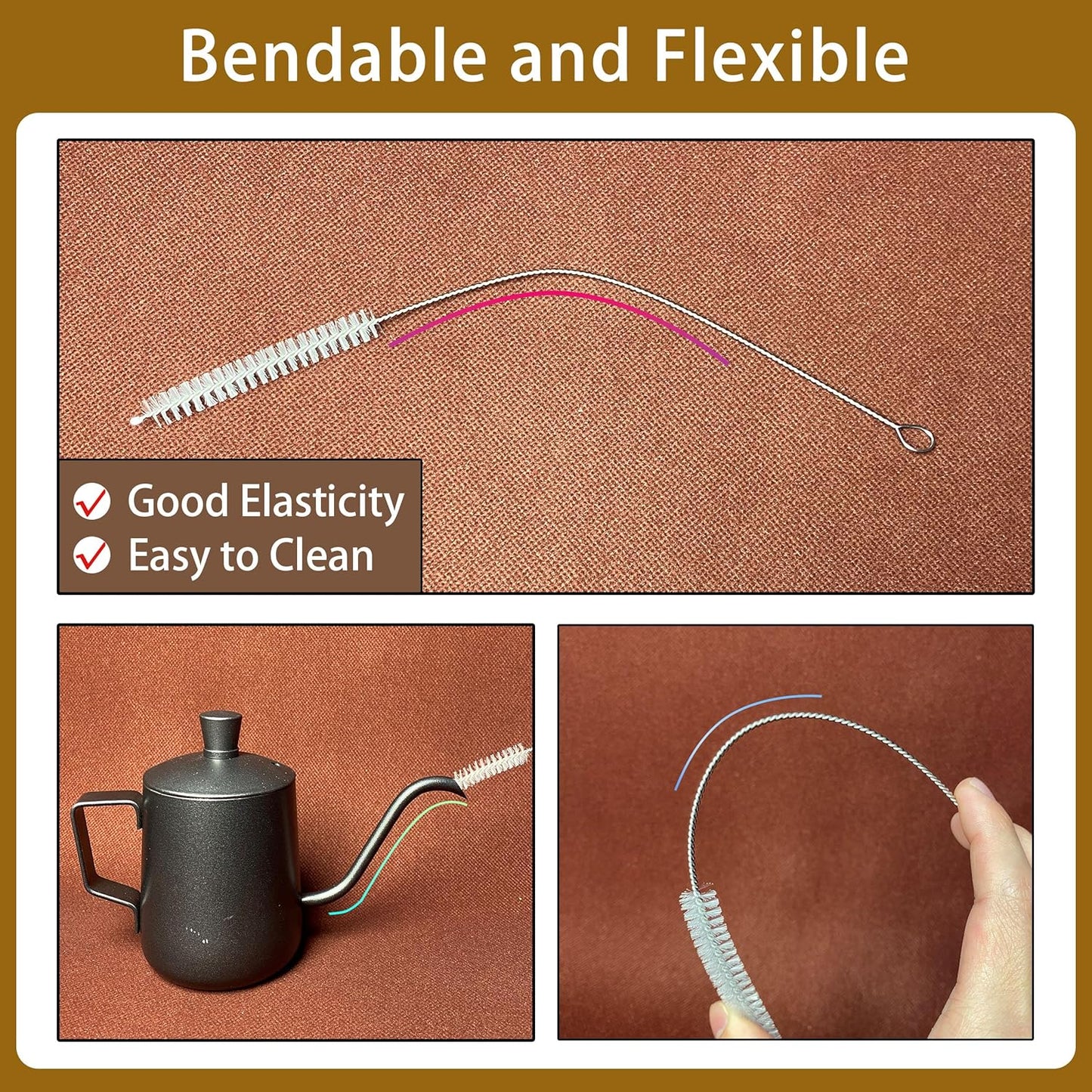 Straw Cleaner for Reusable Straws,Straw Cleaner Brush Extra Long 12 Inch,Straw Brush Cleaner for Baby Bottle,Stanley Cup,Sippy Cup and Coffee Machine(10-Pack).