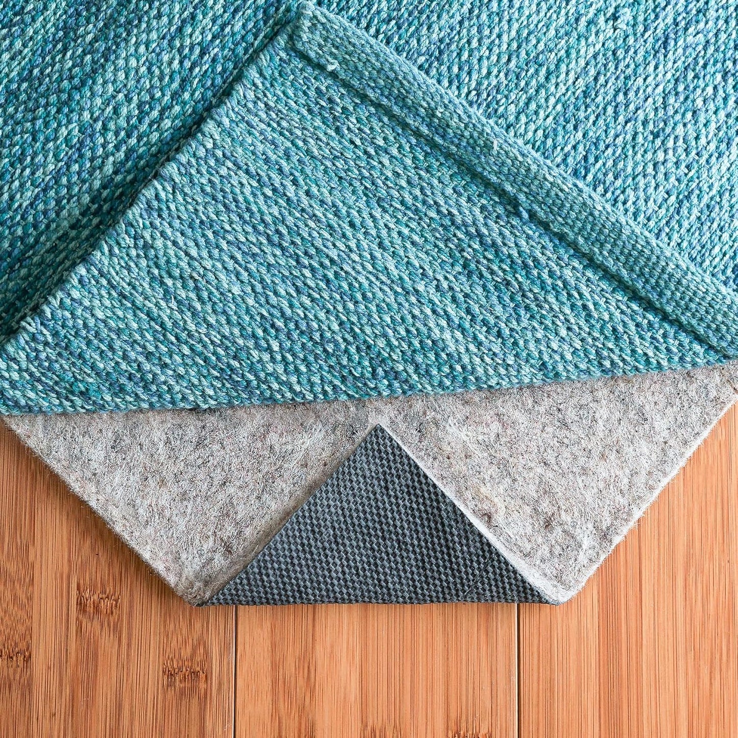 RUGPADUSA - Dual Surface - 12'x15' - 1/8" Thick - Felt + Rubber - Non-Slip Backing Rug Pad - Adds Low-Profile Comfort and Protection