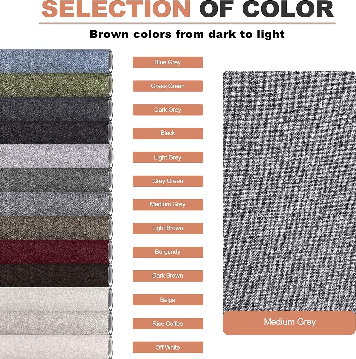 Fine Linen Fabric Patches, Self-Adhesive, Extra Large 12x40 Inch, Multi Color, for Sofa & Clothes Repair