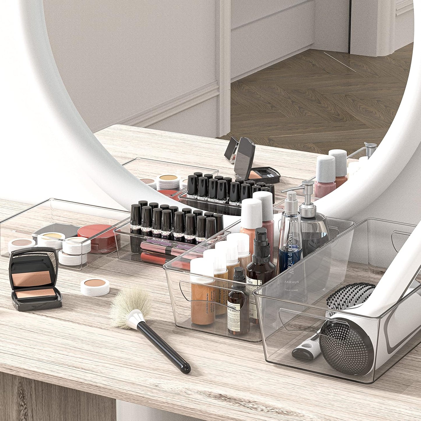 Simple Houseware Pantry Bins Storage Organizer, 8 Packs (4 Medium & 4 Large)